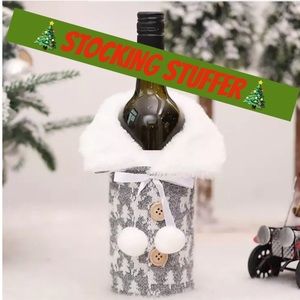 🎄Christmas Festive Wine Bottle Cover Grey🎄